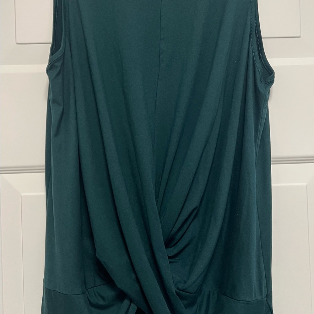 SHEIN Curve Green Scrunch Long Tank Top